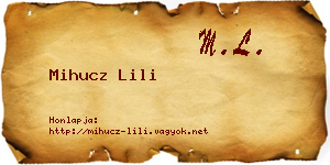 Mihucz Lili névjegykártya
