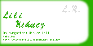 lili mihucz business card